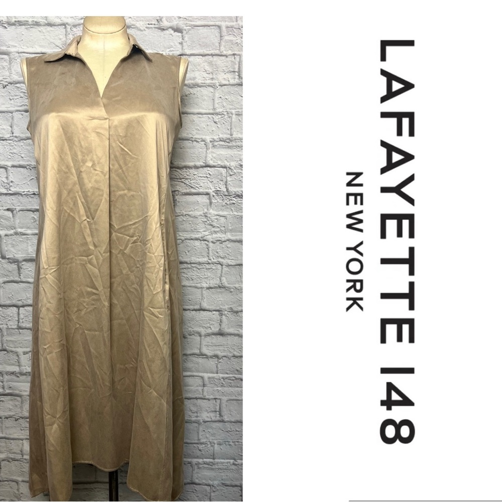 Lafayette 148 New York Tan Sleeveless Dress